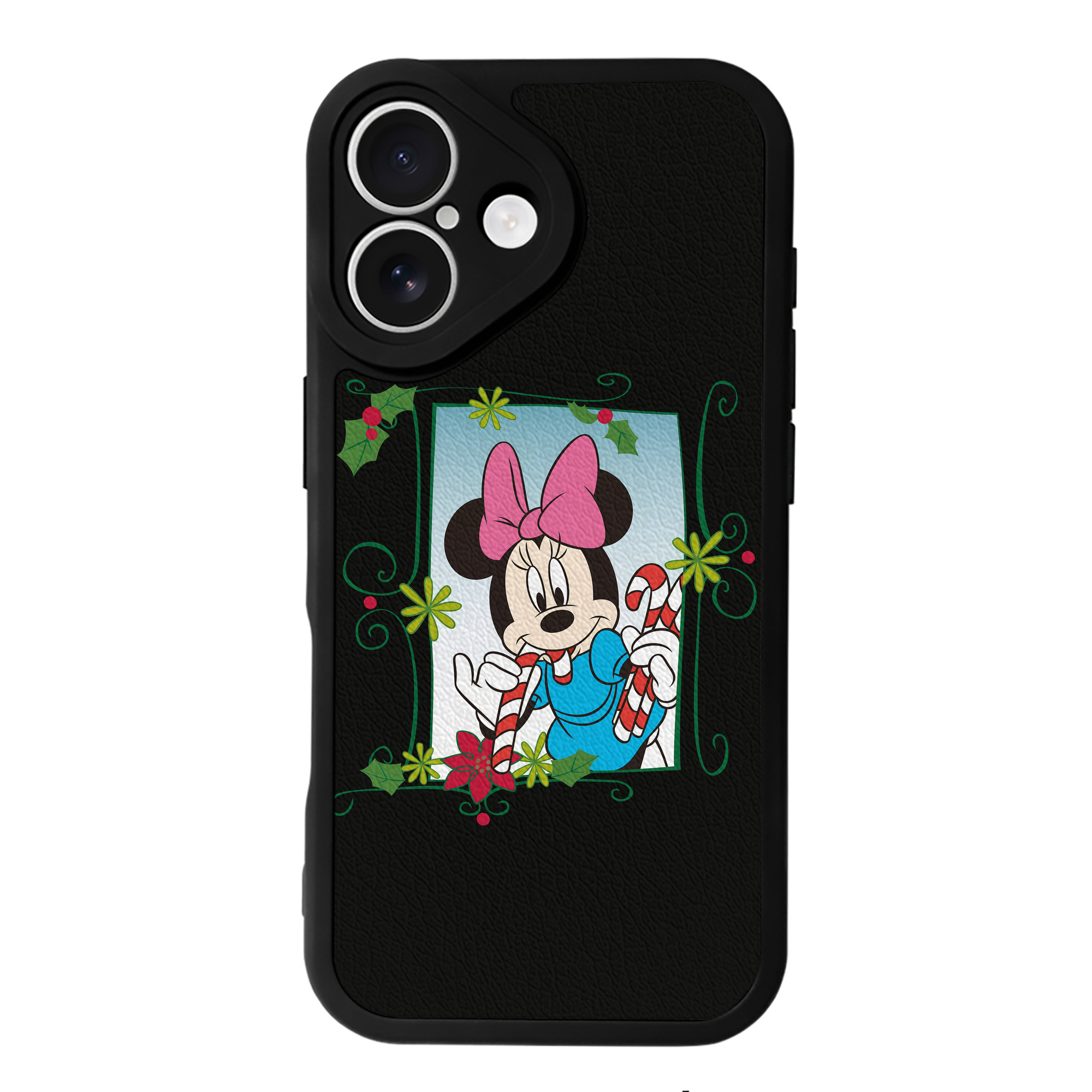 （画像用） ミッキーマウス Mickey Mouse 【iPhone 16シリーズ対応】シリコンスマホケース（レザー調） 材質：シリコン